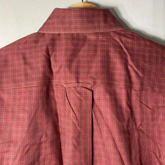 Orvis Men's Large Comfort Stretch Twill Long Sleeve Button Down Plaid Shirt Red - Picture 13 of 16